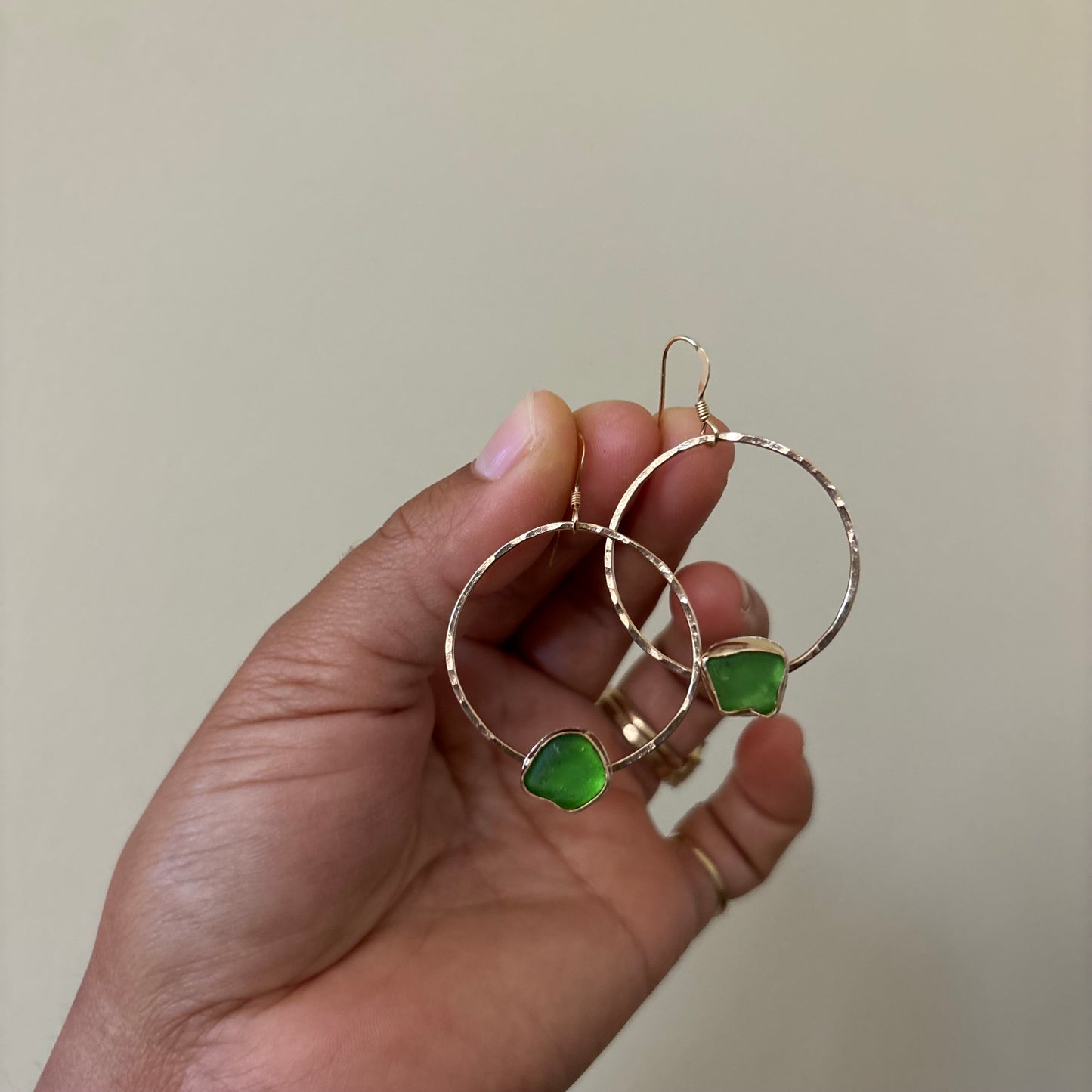 Seaglass Hoops