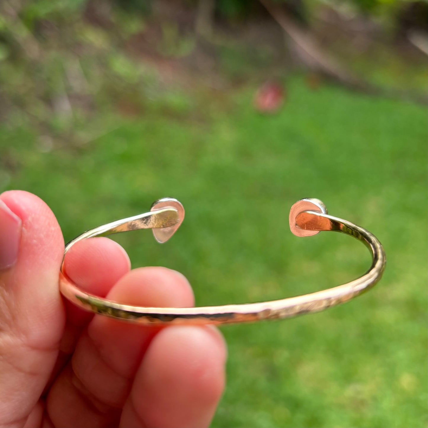 Seaglass and Sunny Chip Cuff - Gold Fill