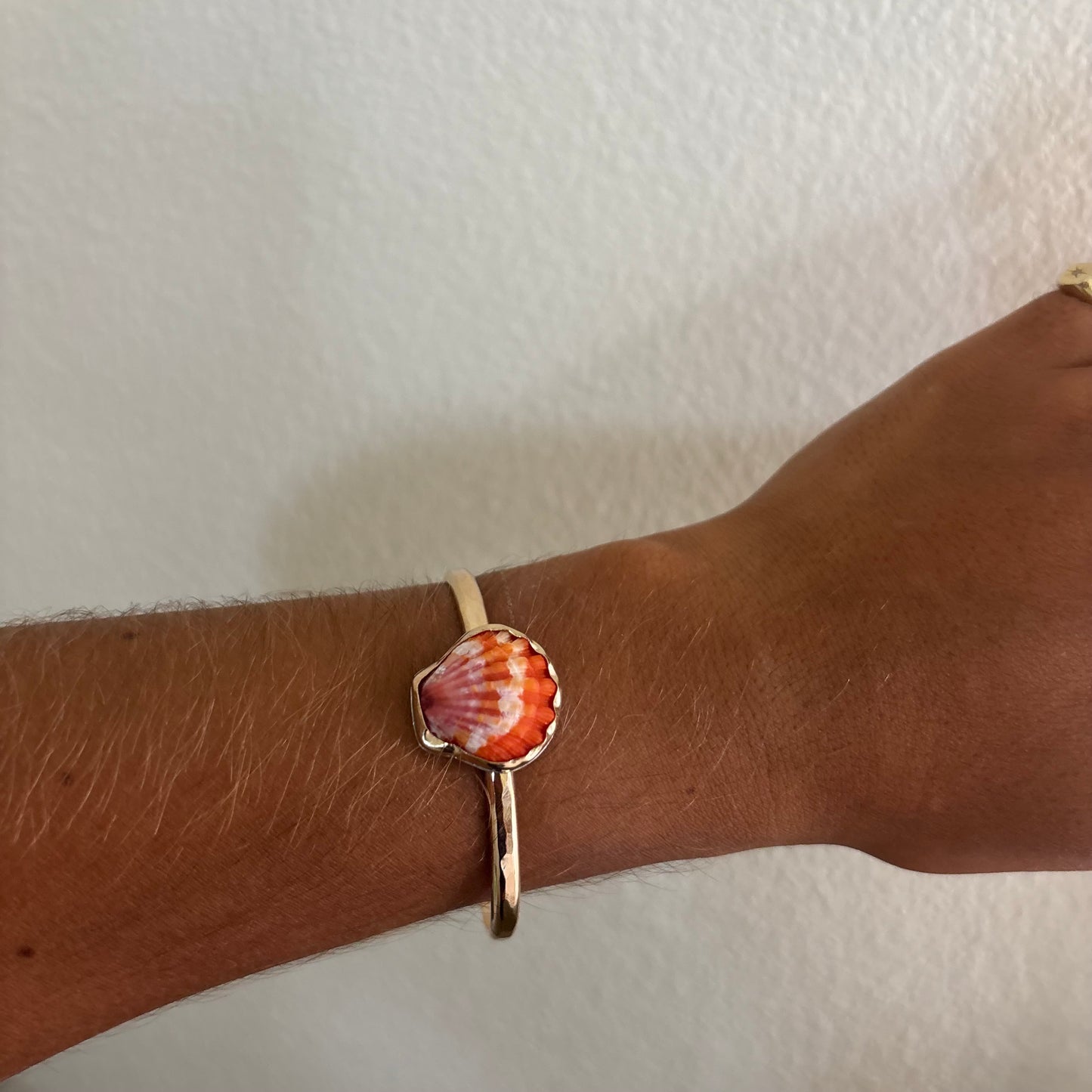 Sunrise Shell Power Cuff - Gold Fill