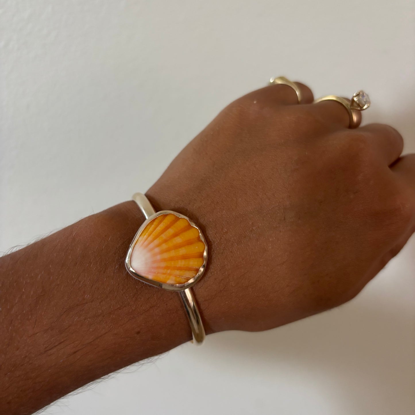 Sunrise Shell Power Cuff - Gold Fill
