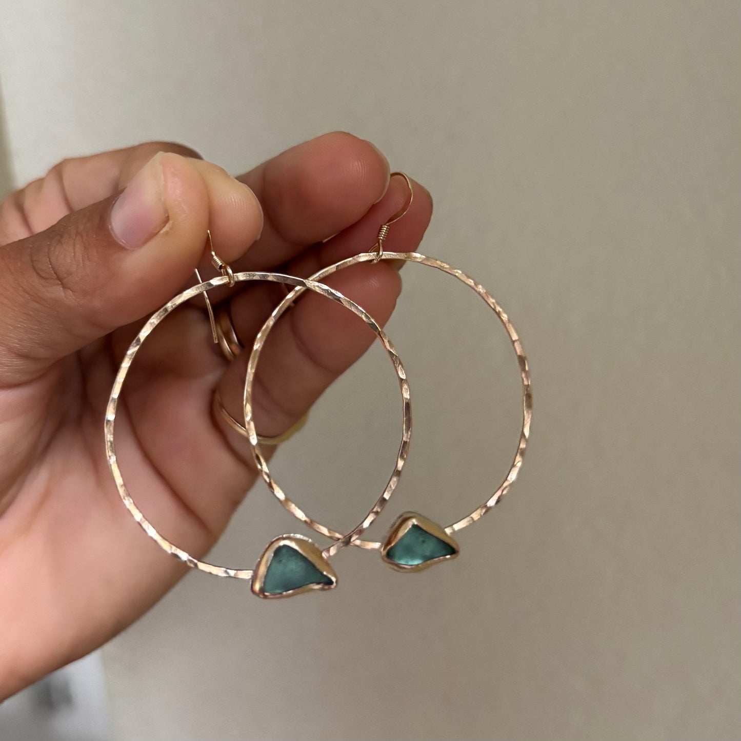 Seaglass Hoops