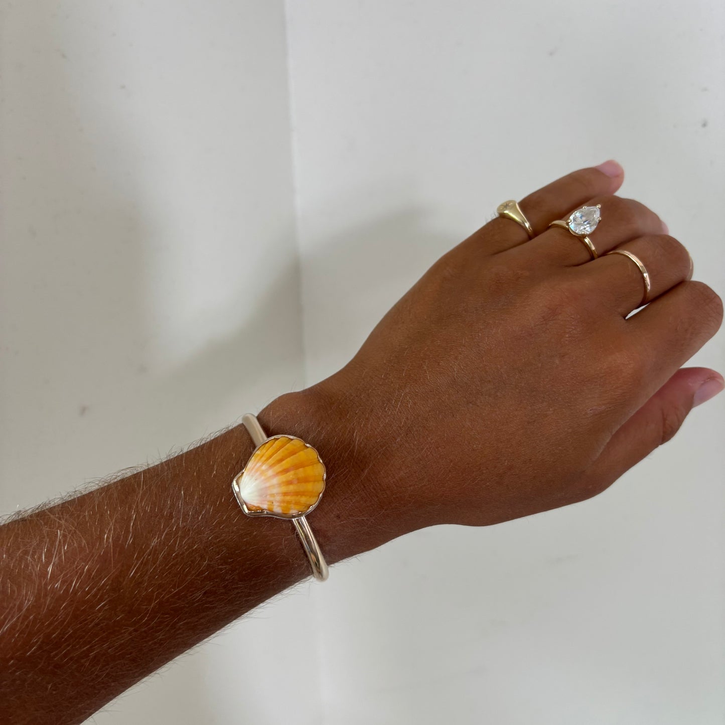 Sunrise Shell Power Cuff - Gold Fill