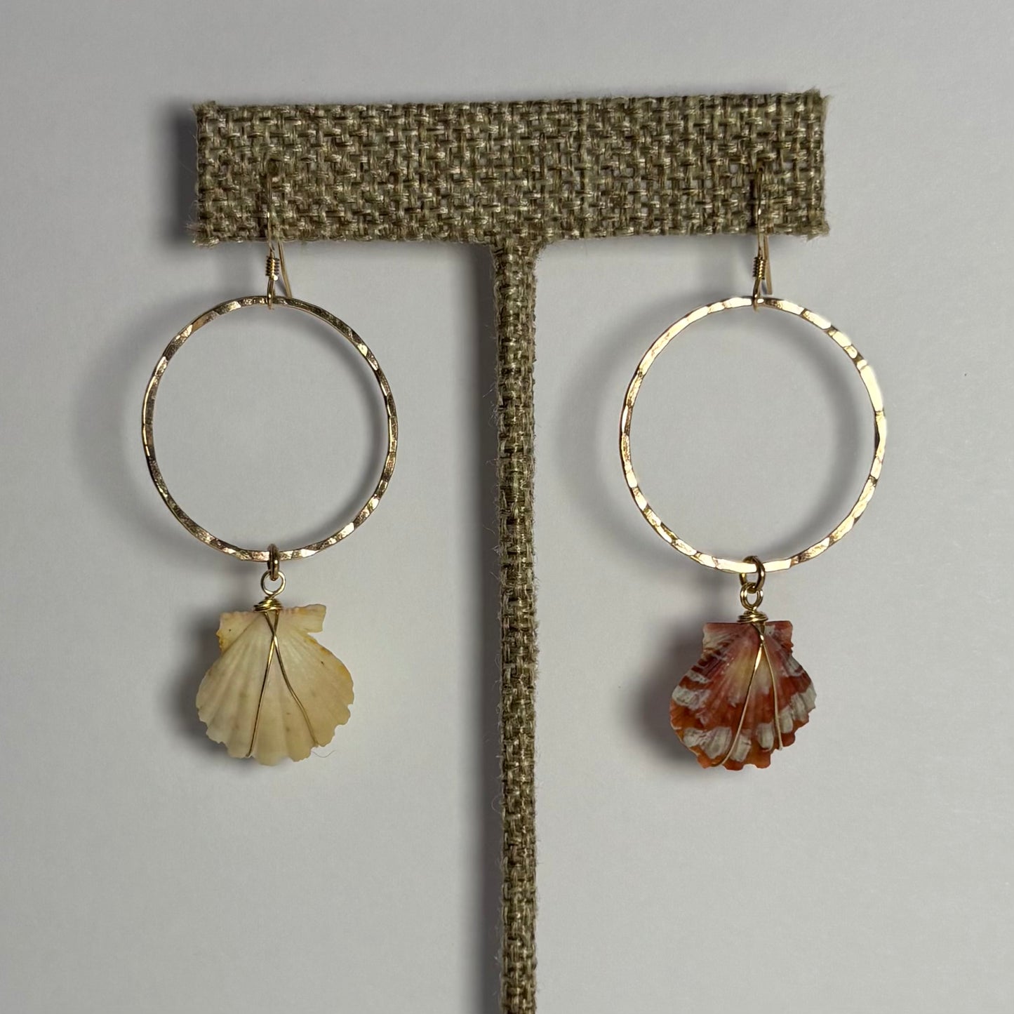 Mix Match Sunrise Shell Hoop Earrings