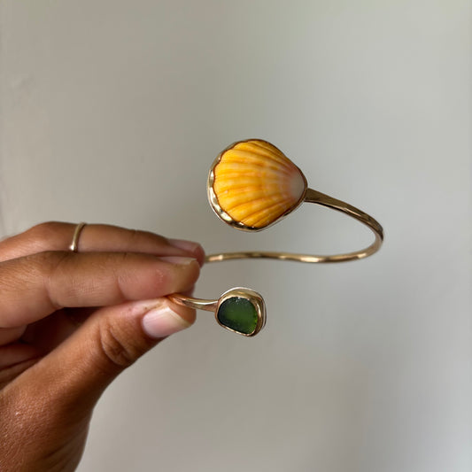 Sunrise Shell Cuff - Gold Fill