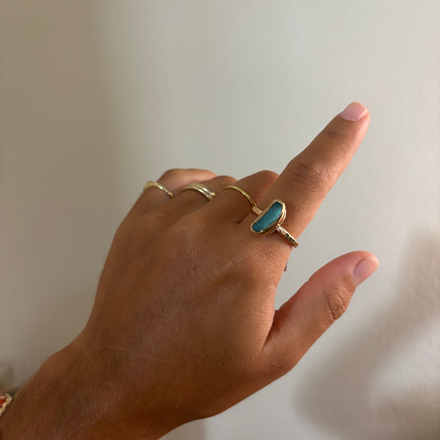 Gold Fill Seaglass Rings