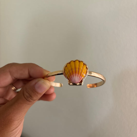 Sunrise Shell Power Cuff - Gold Fill