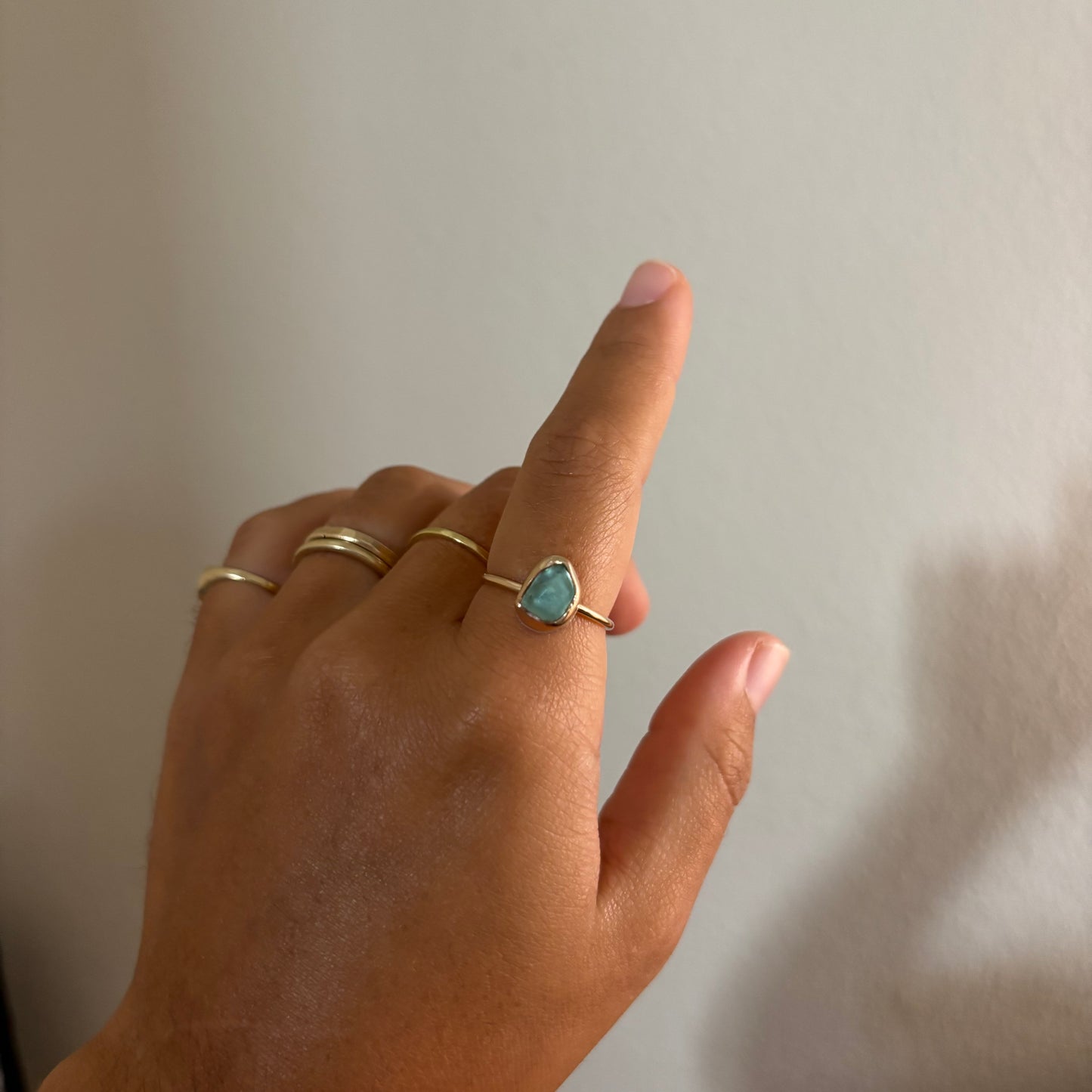Gold Fill Seaglass Rings