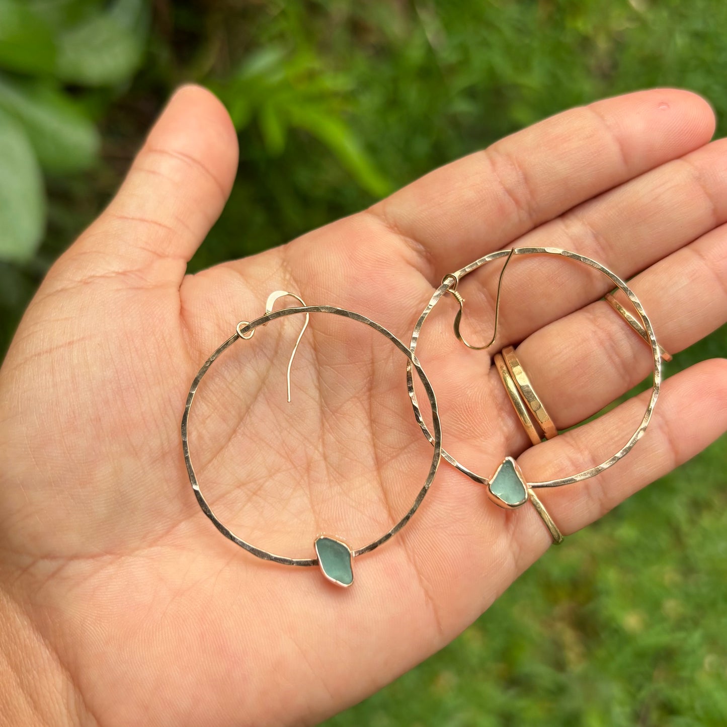 Seaglass Hoops