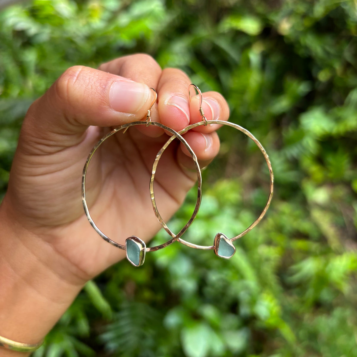 Seaglass Hoops