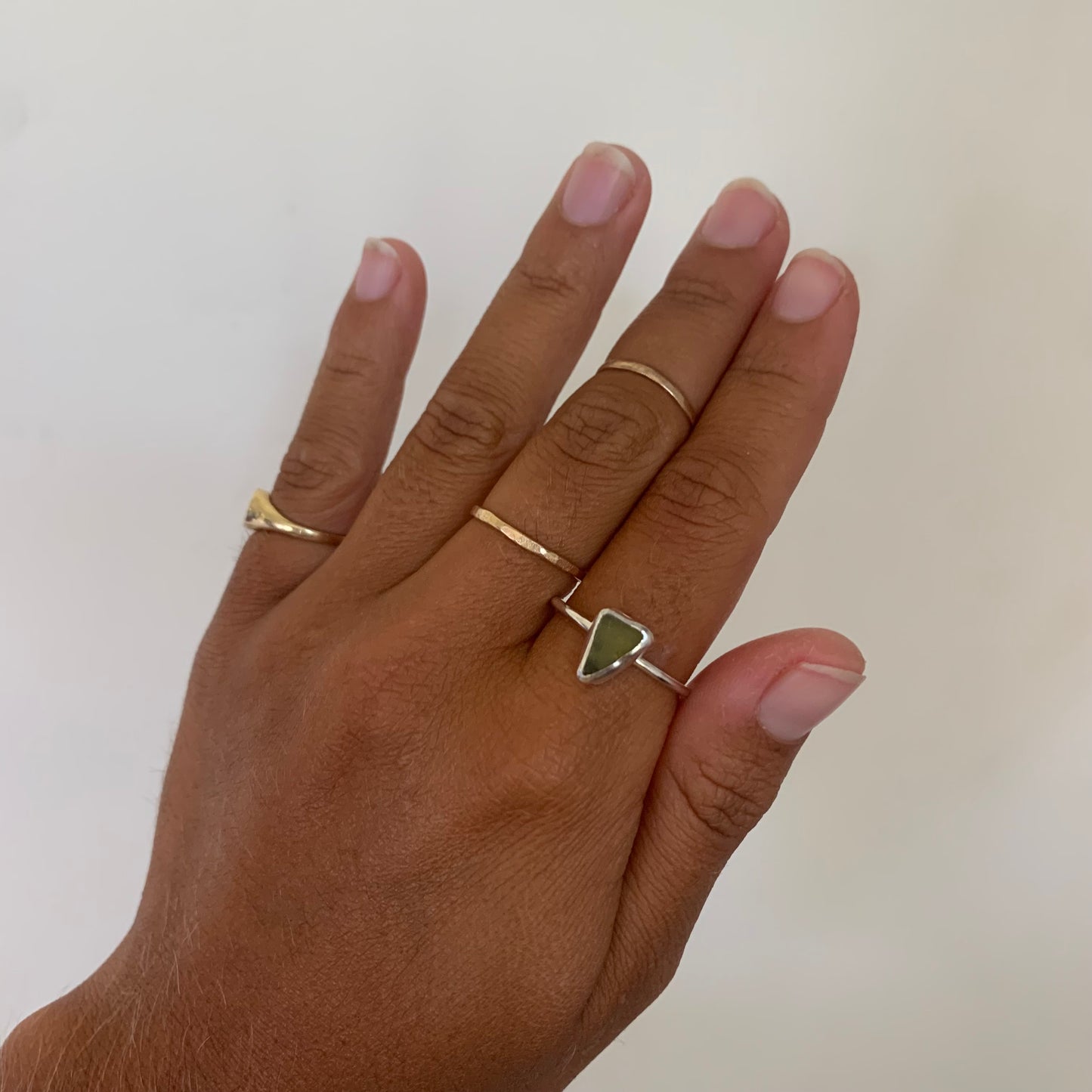 Silver Sea Glass Rings