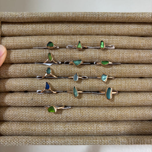 Gold Fill Seaglass Rings