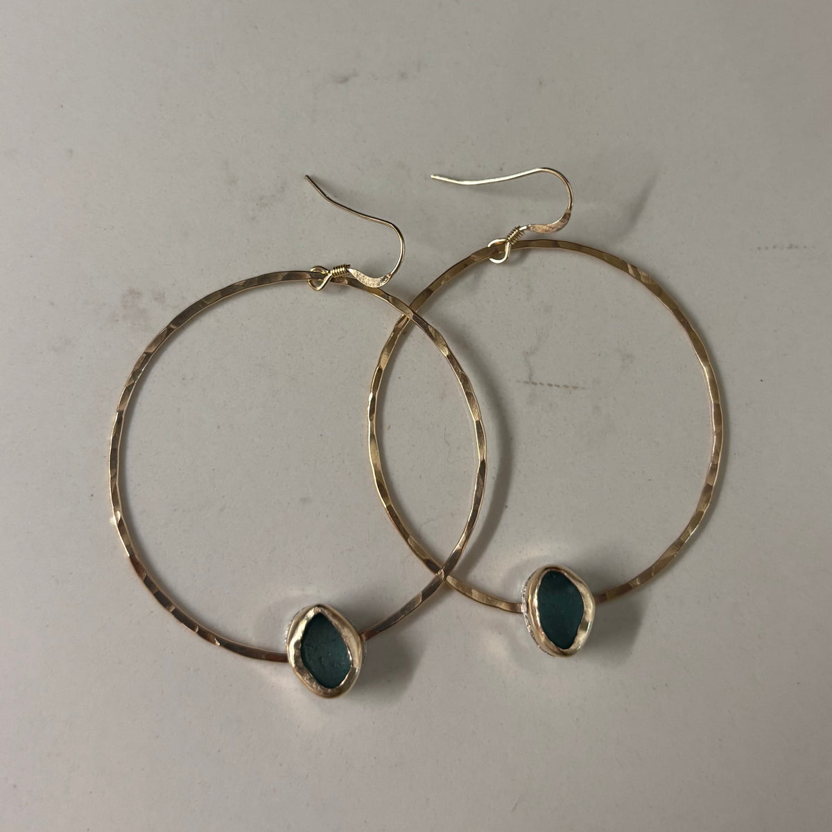 Seaglass Hoops