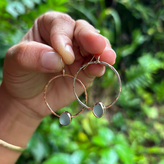 Seaglass Hoops
