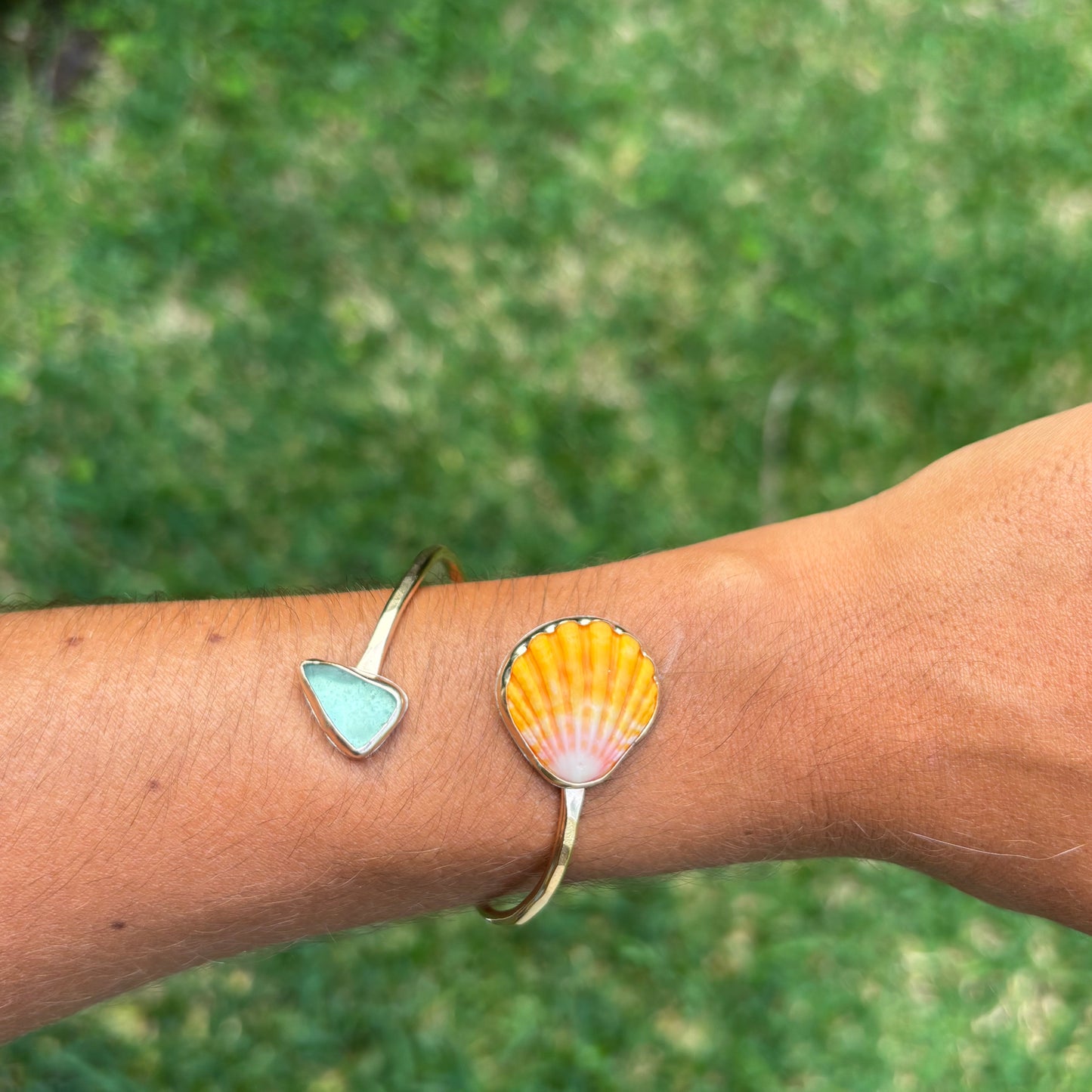Sunrise Shell Cuff - Gold Fill