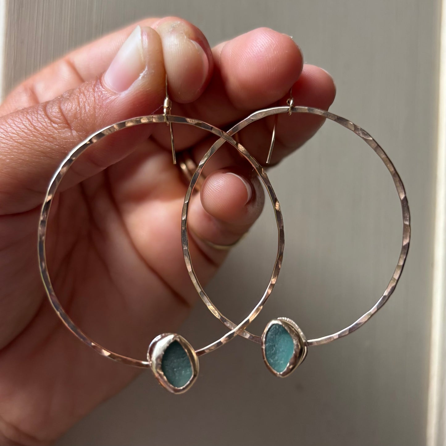 Seaglass Hoops