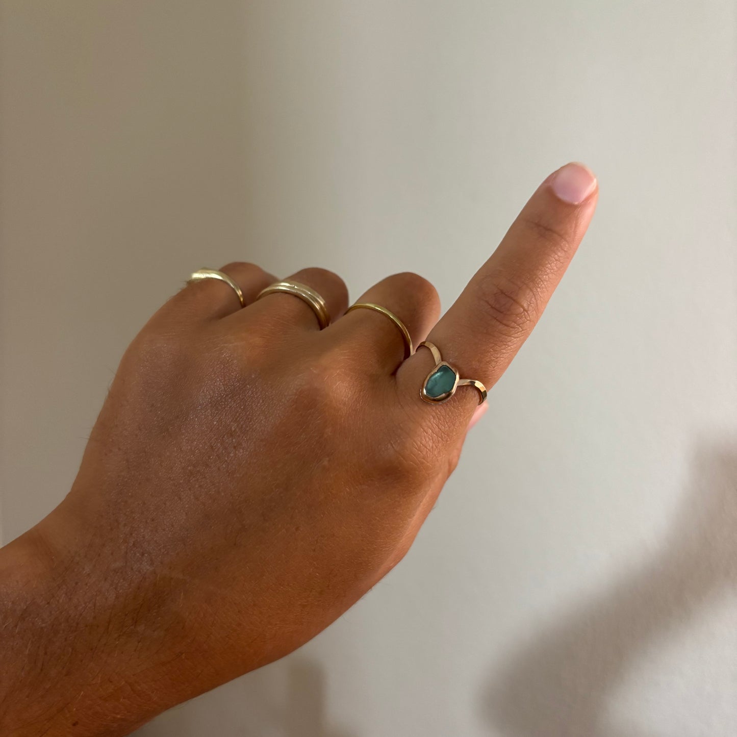 Gold Fill Seaglass Rings