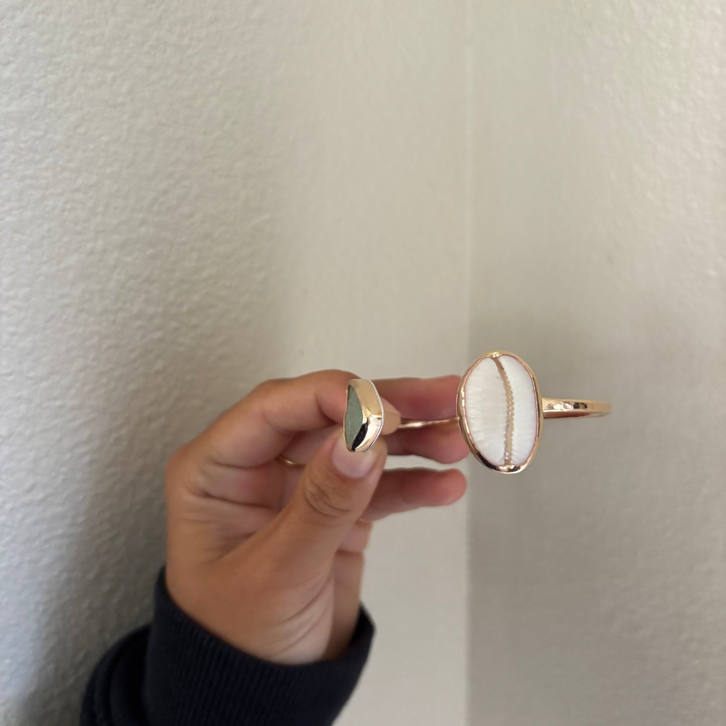 Cowrie and Seaglass Cuff