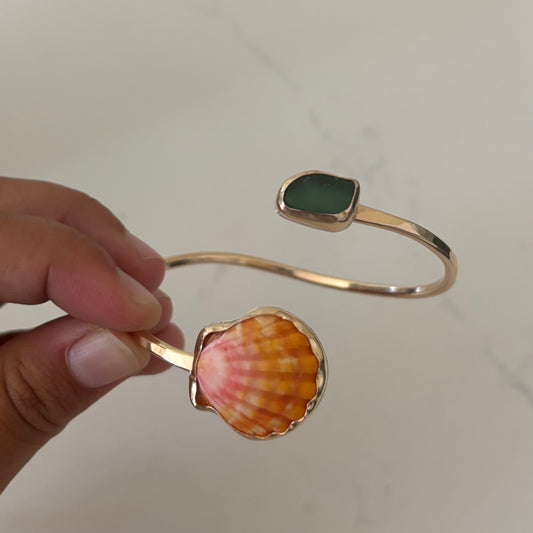 Sunrise Shell Cuff - Gold Fill