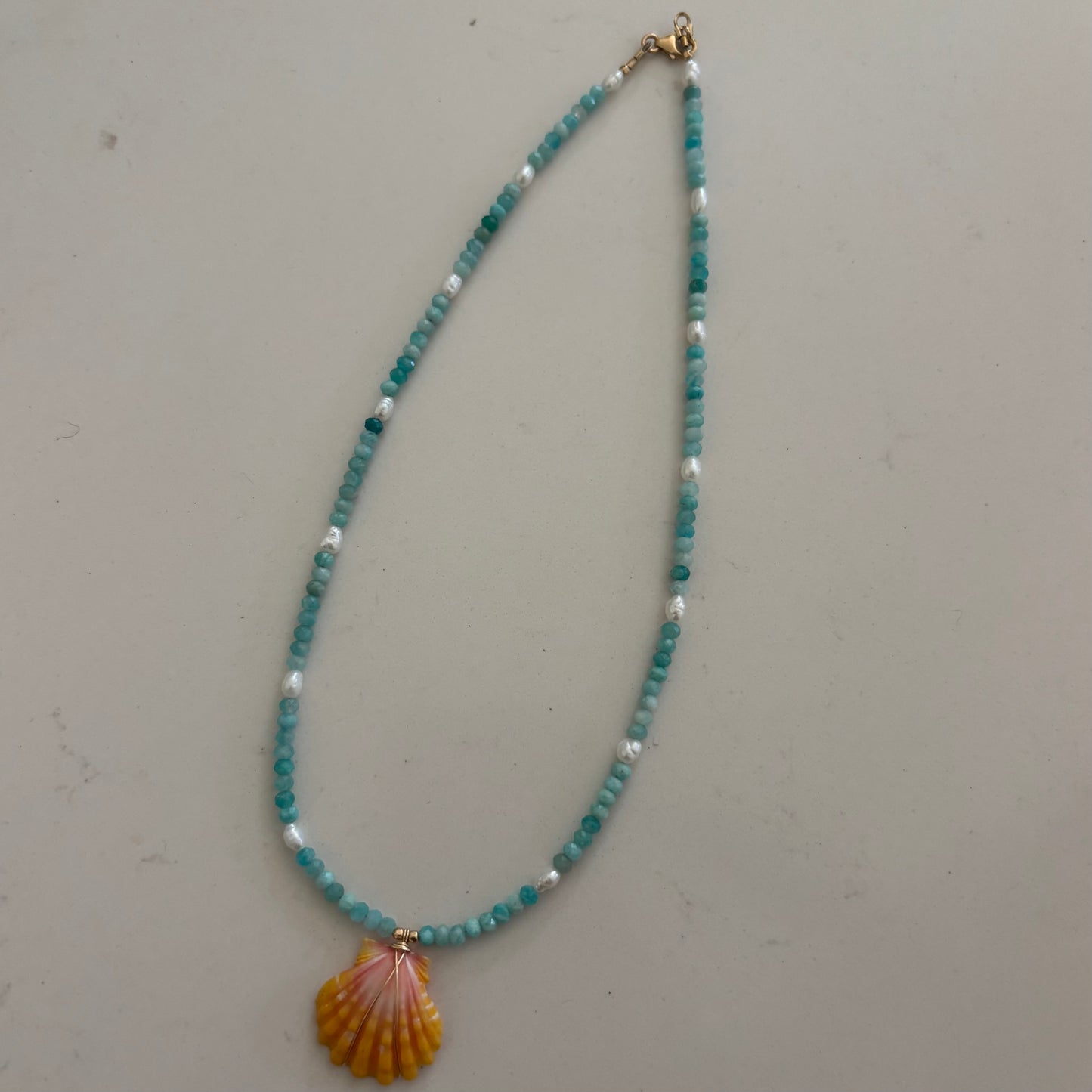 Sunrise Shell Amazonite Necklace