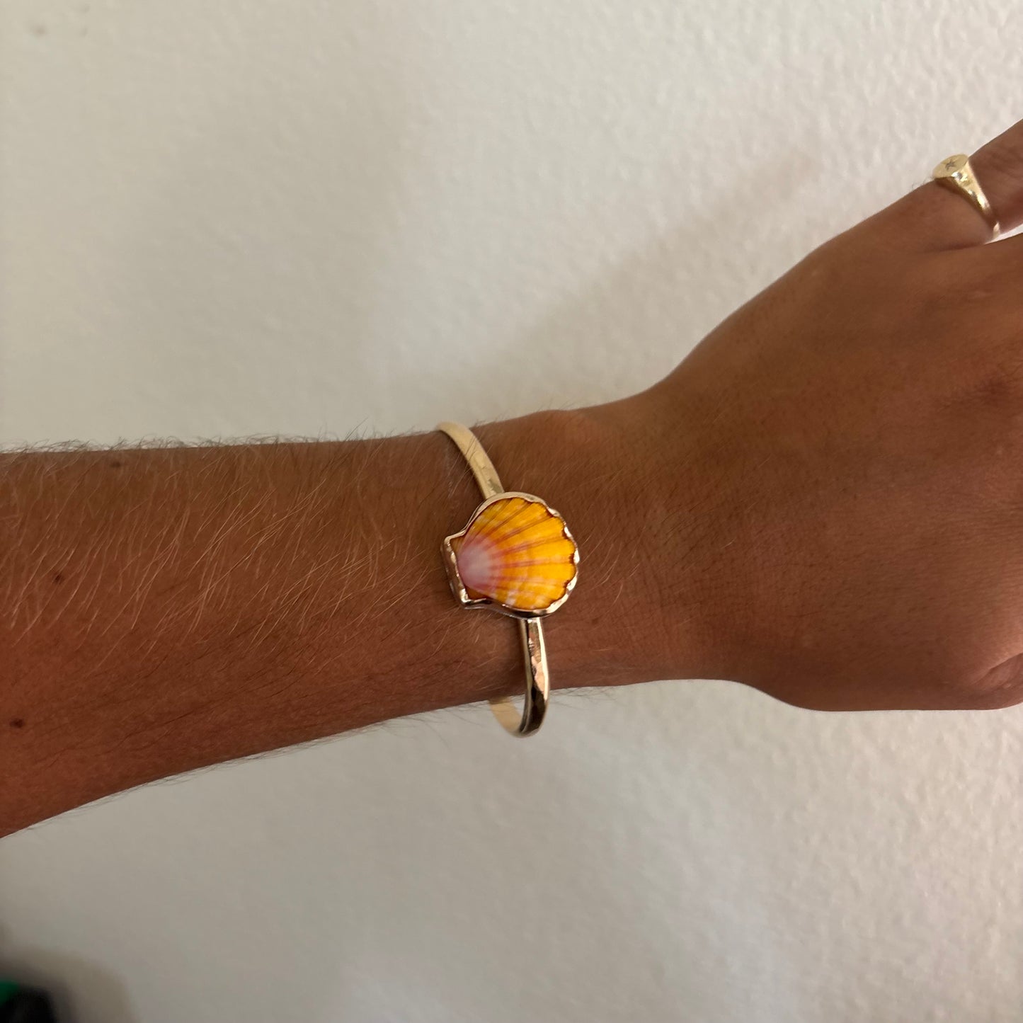 Sunrise Shell Power Cuff - Gold Fill