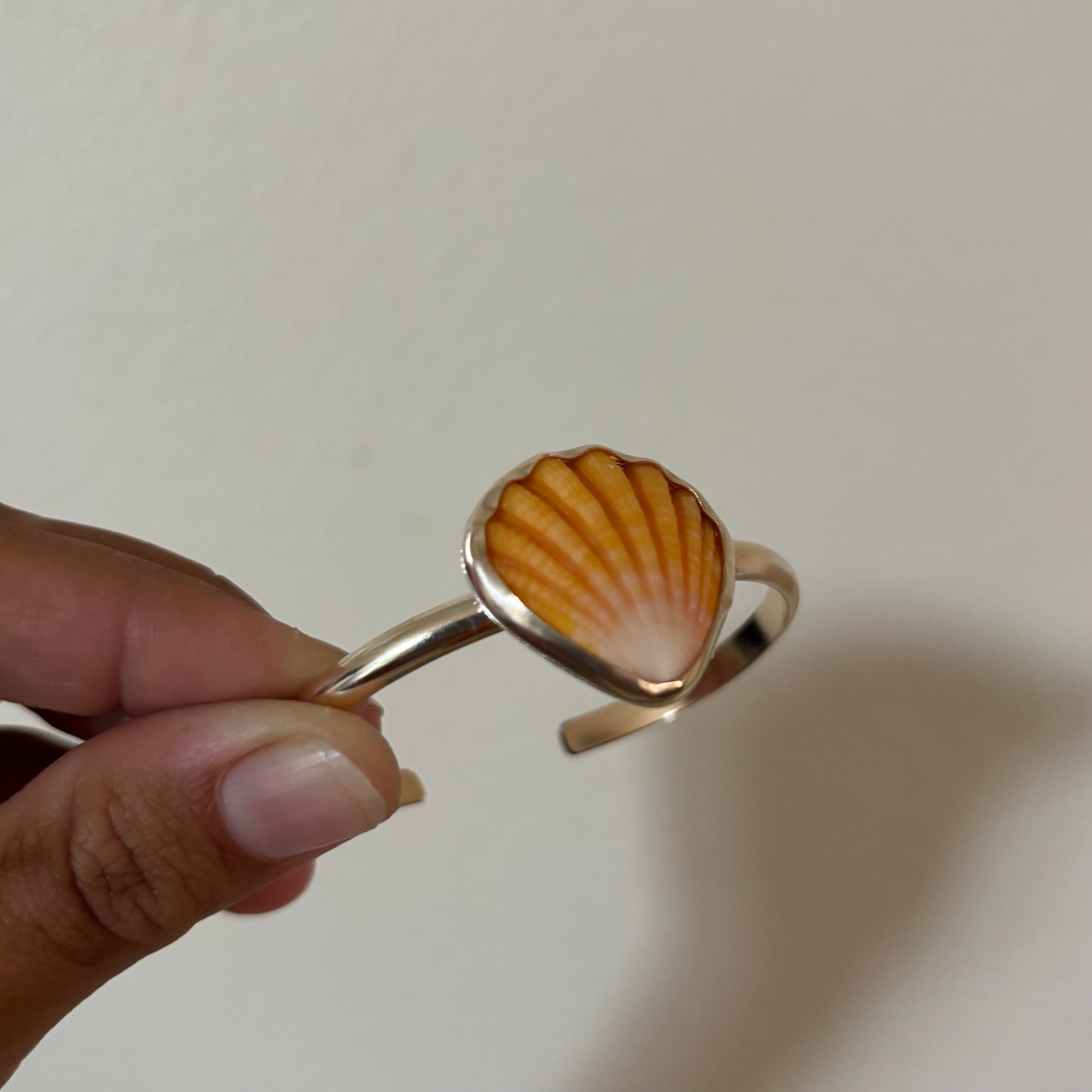 Sunrise Shell Power Cuff - Gold Fill