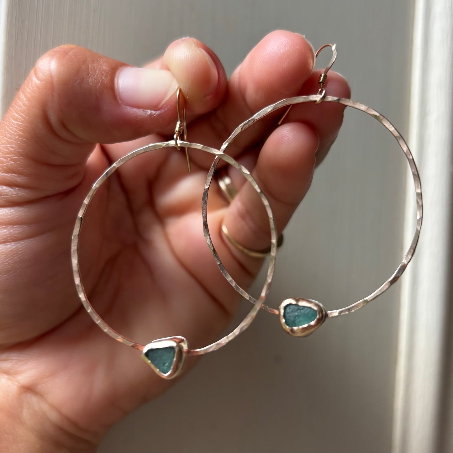 Seaglass Hoops