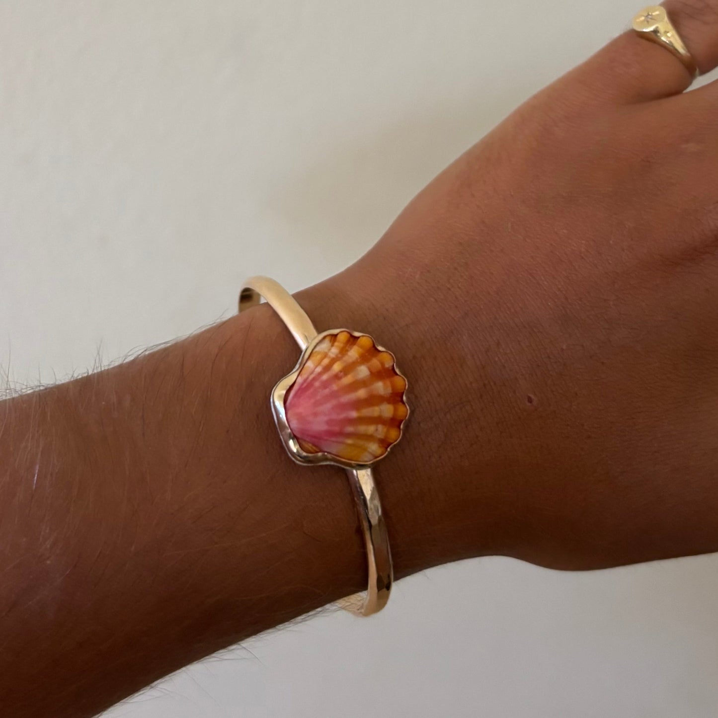 Sunrise Shell Power Cuff - Gold Fill