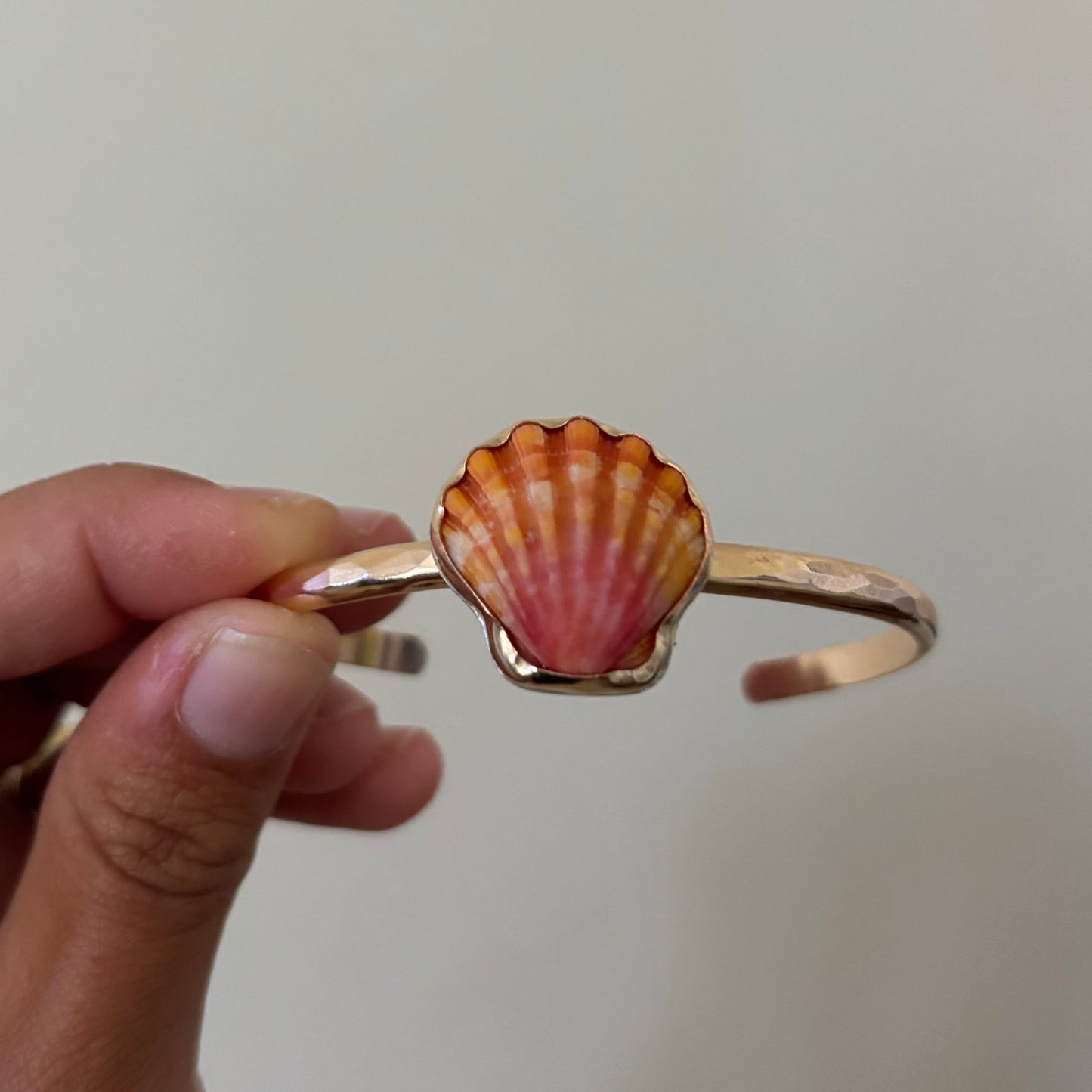 Sunrise Shell Power Cuff - Gold Fill