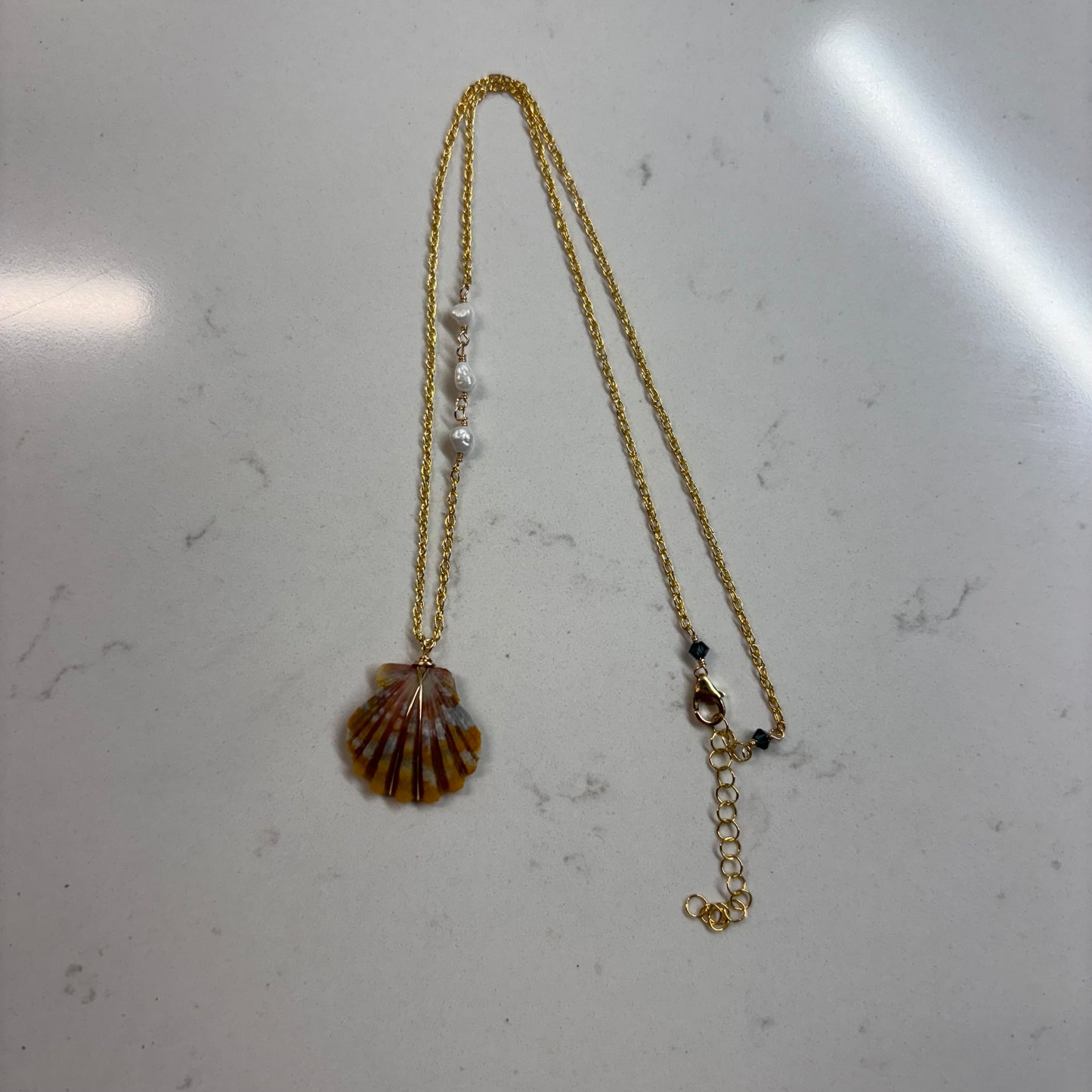 Asymmetrical Sunrise Shell Necklace