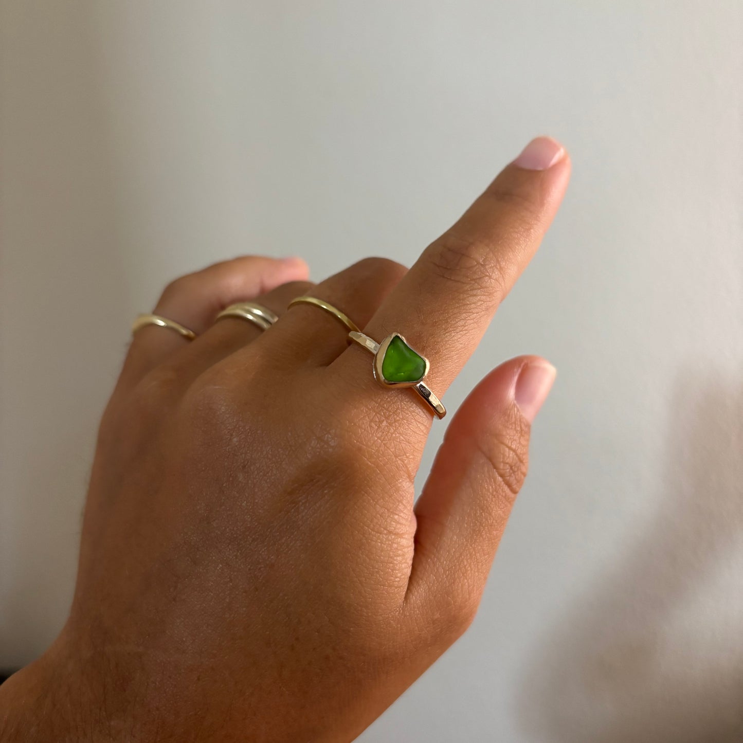 Gold Fill Seaglass Rings