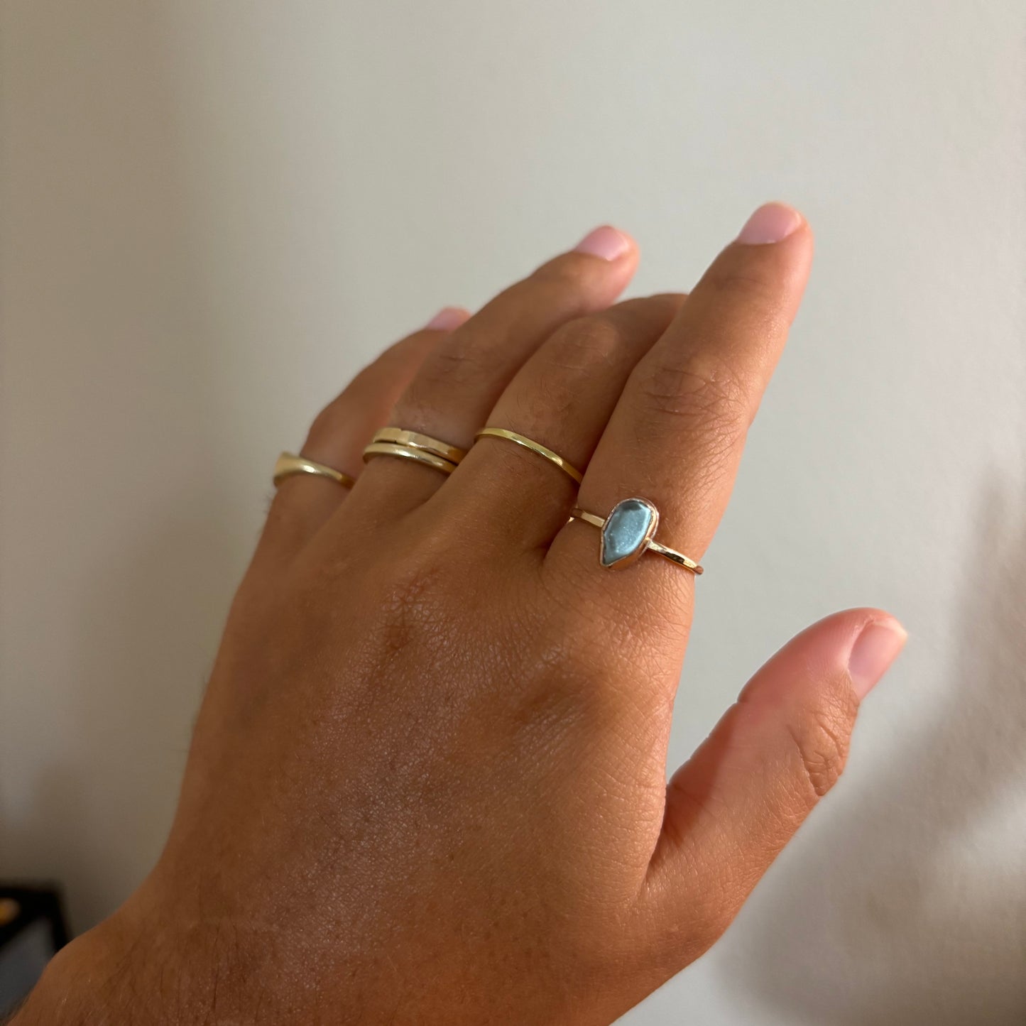 Gold Fill Seaglass Rings