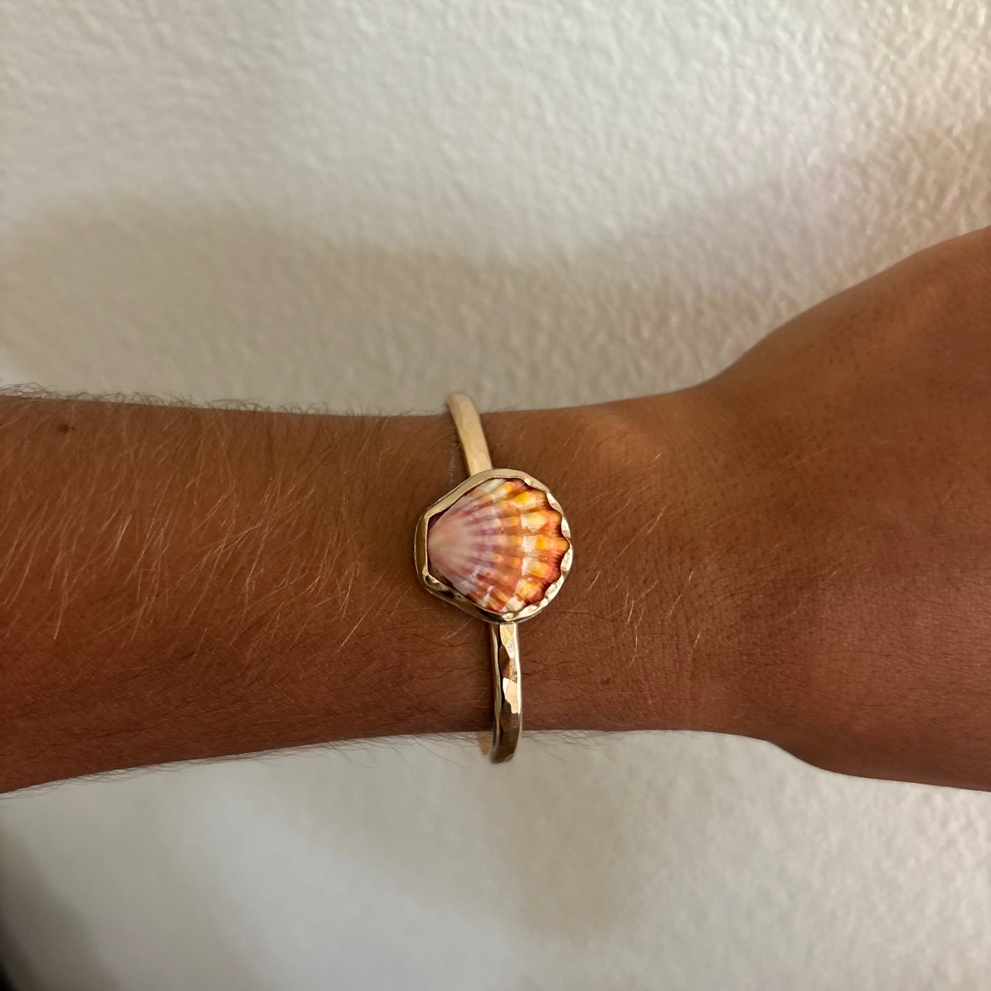 Sunrise Shell Power Cuff - Gold Fill