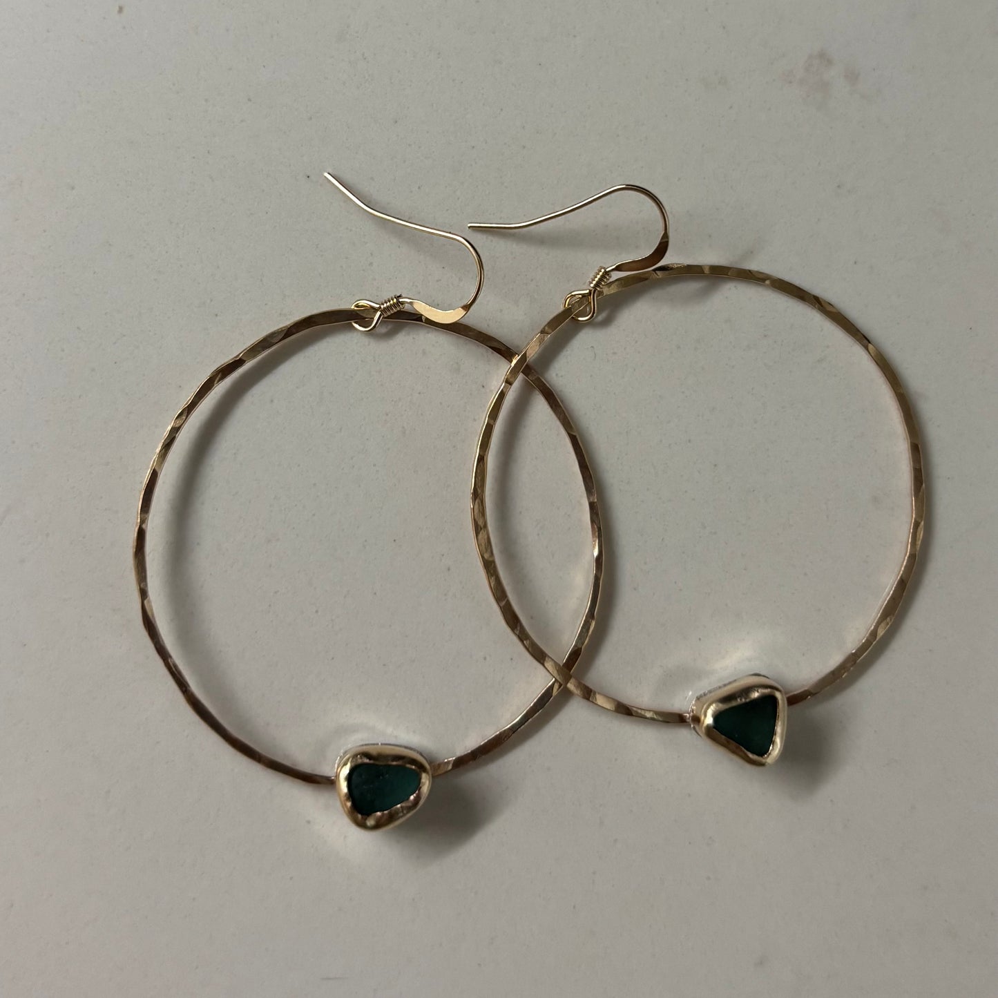 Seaglass Hoops