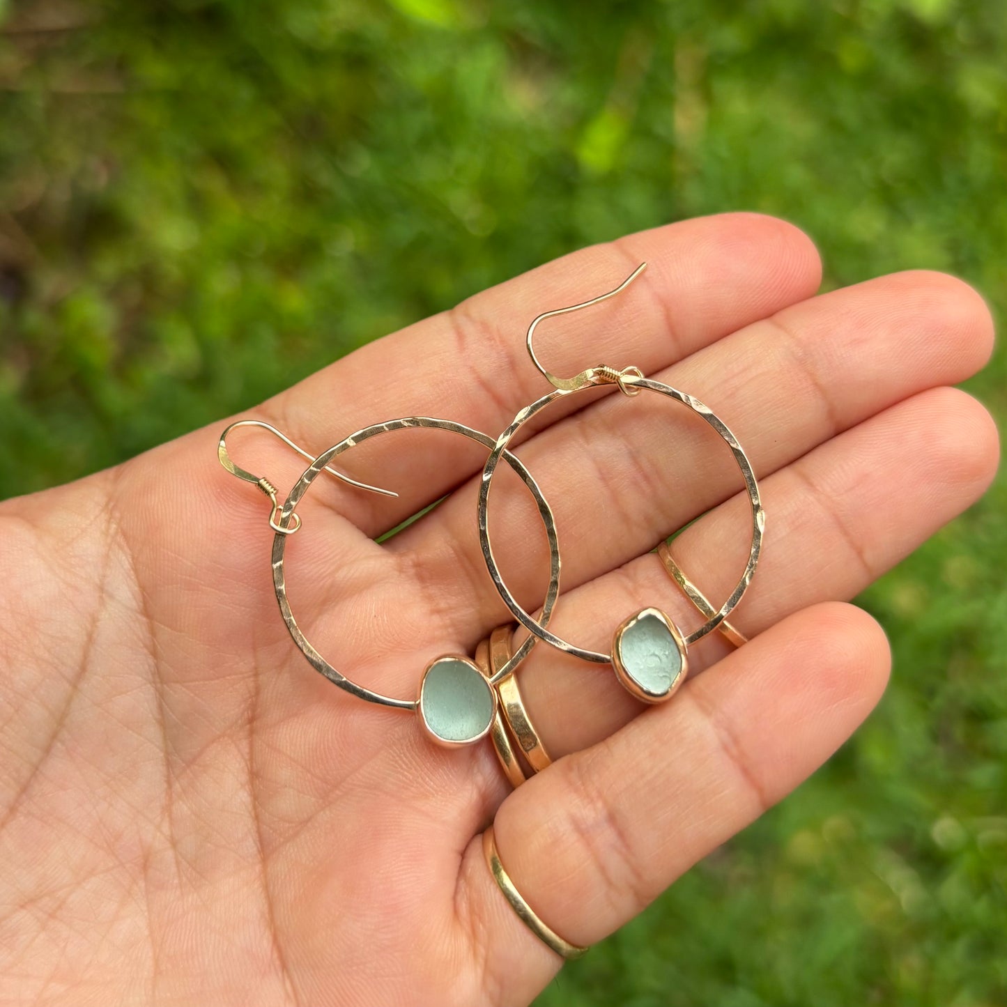 Seaglass Hoops