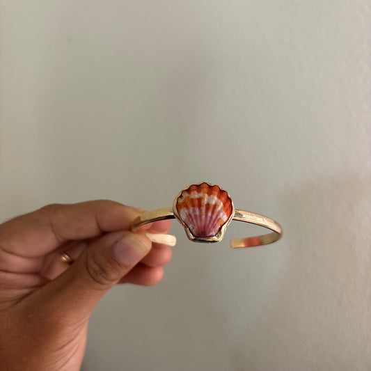 Sunrise Shell Power Cuff - Gold Fill