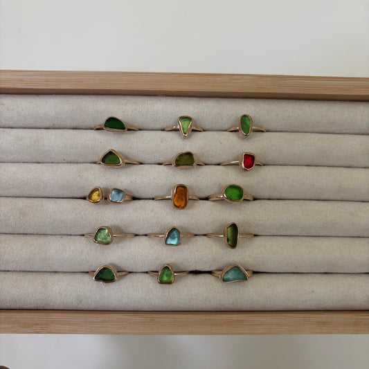 Gold Fill Seaglass Rings