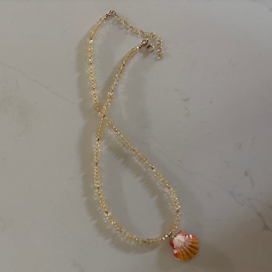 Citrine Sunrise Shell Necklace