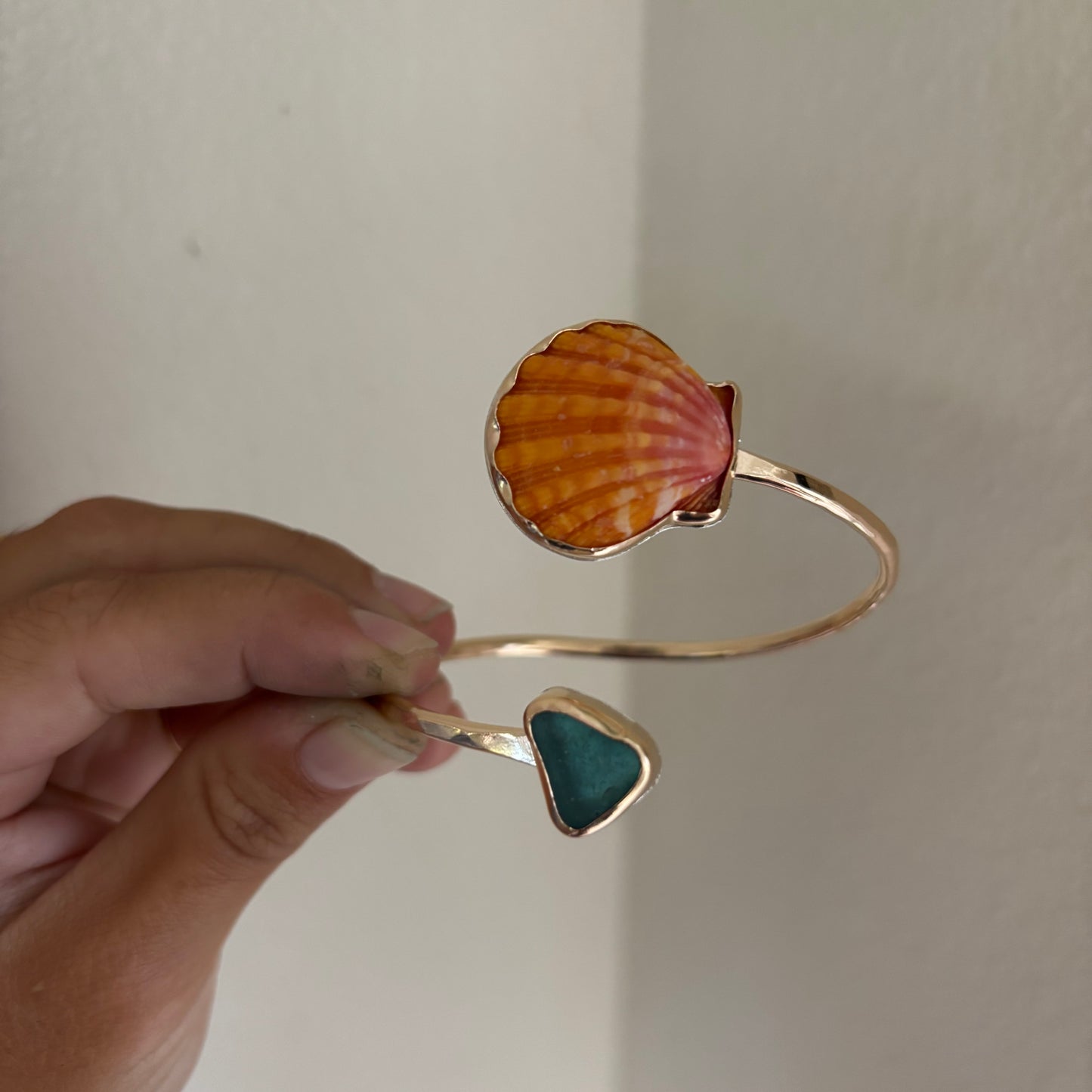 Sunrise Shell Cuff - Gold Fill