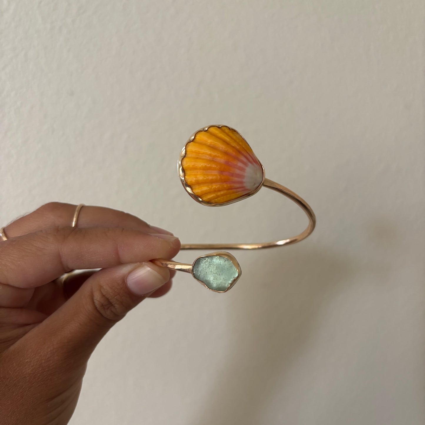 Sunrise Shell Cuff - Gold Fill