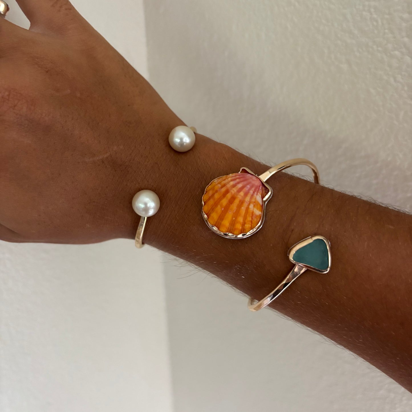 Sunrise Shell Cuff - Gold Fill