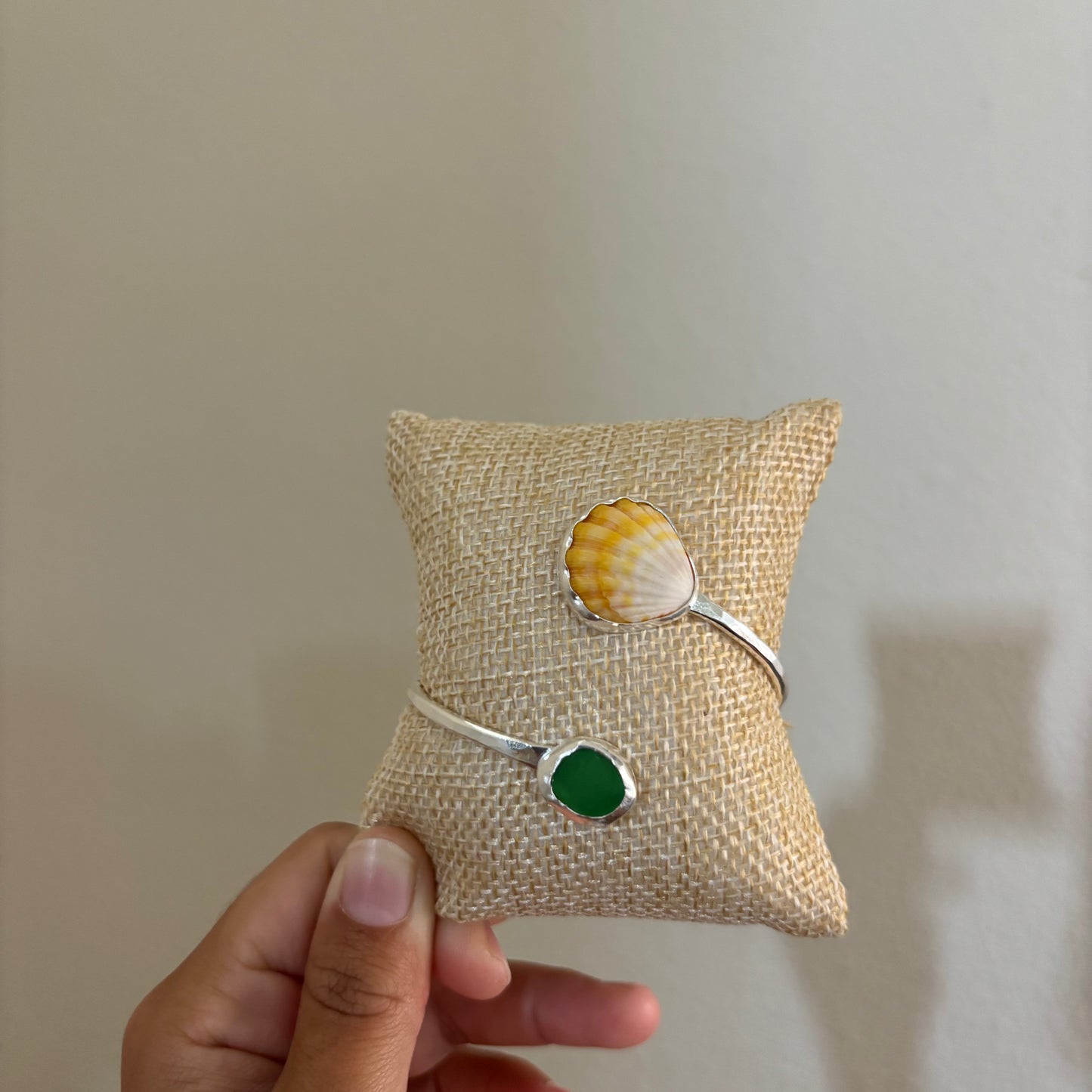 Sunrise Shell Cuff - Silver