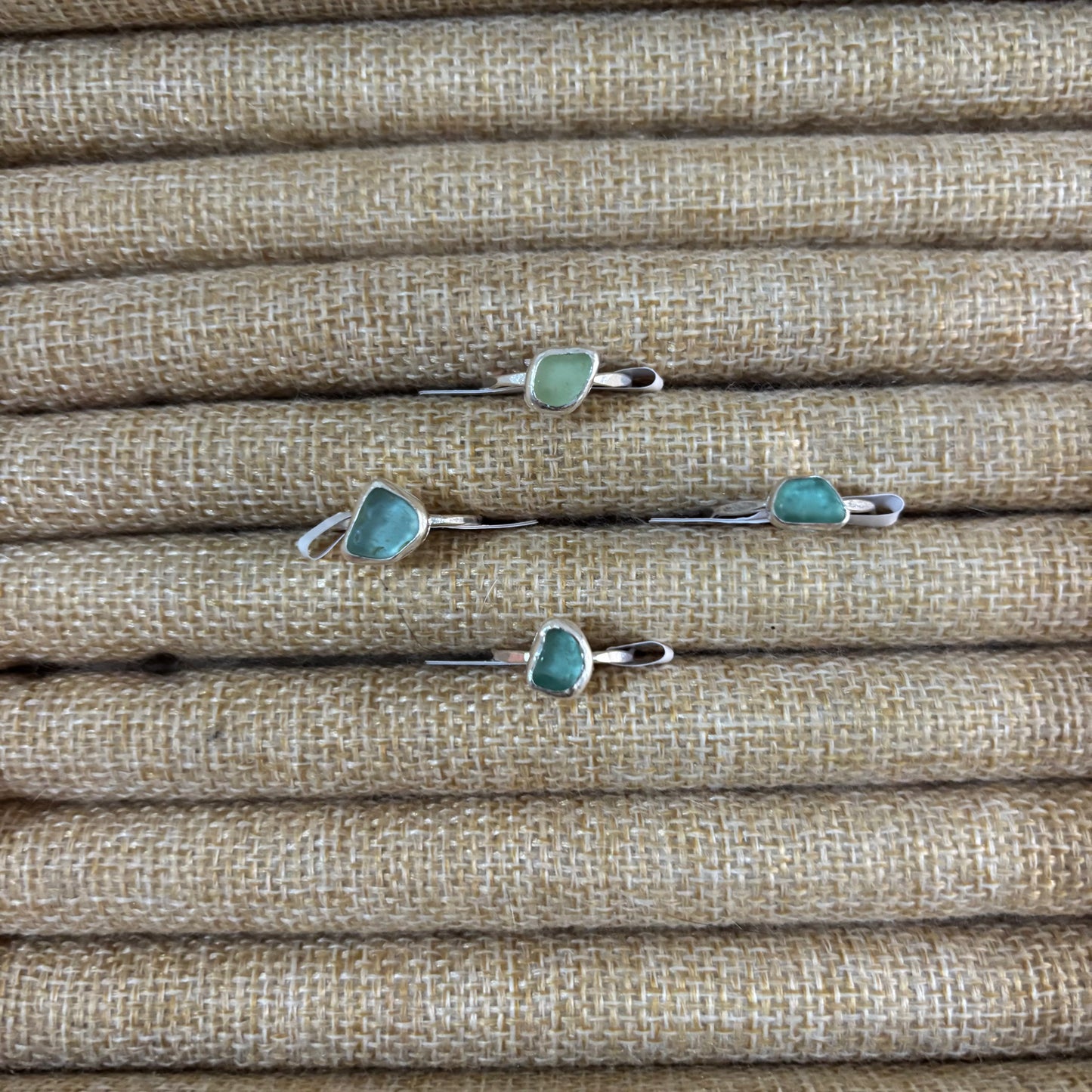 Silver Sea Glass Rings