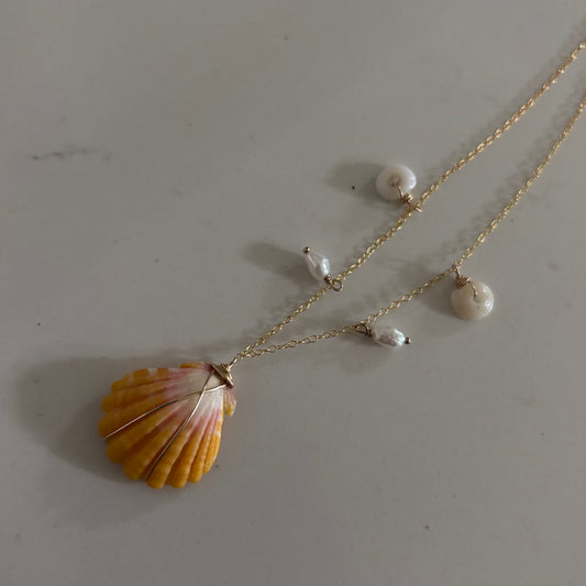 Sunrise Shell Charm Necklace