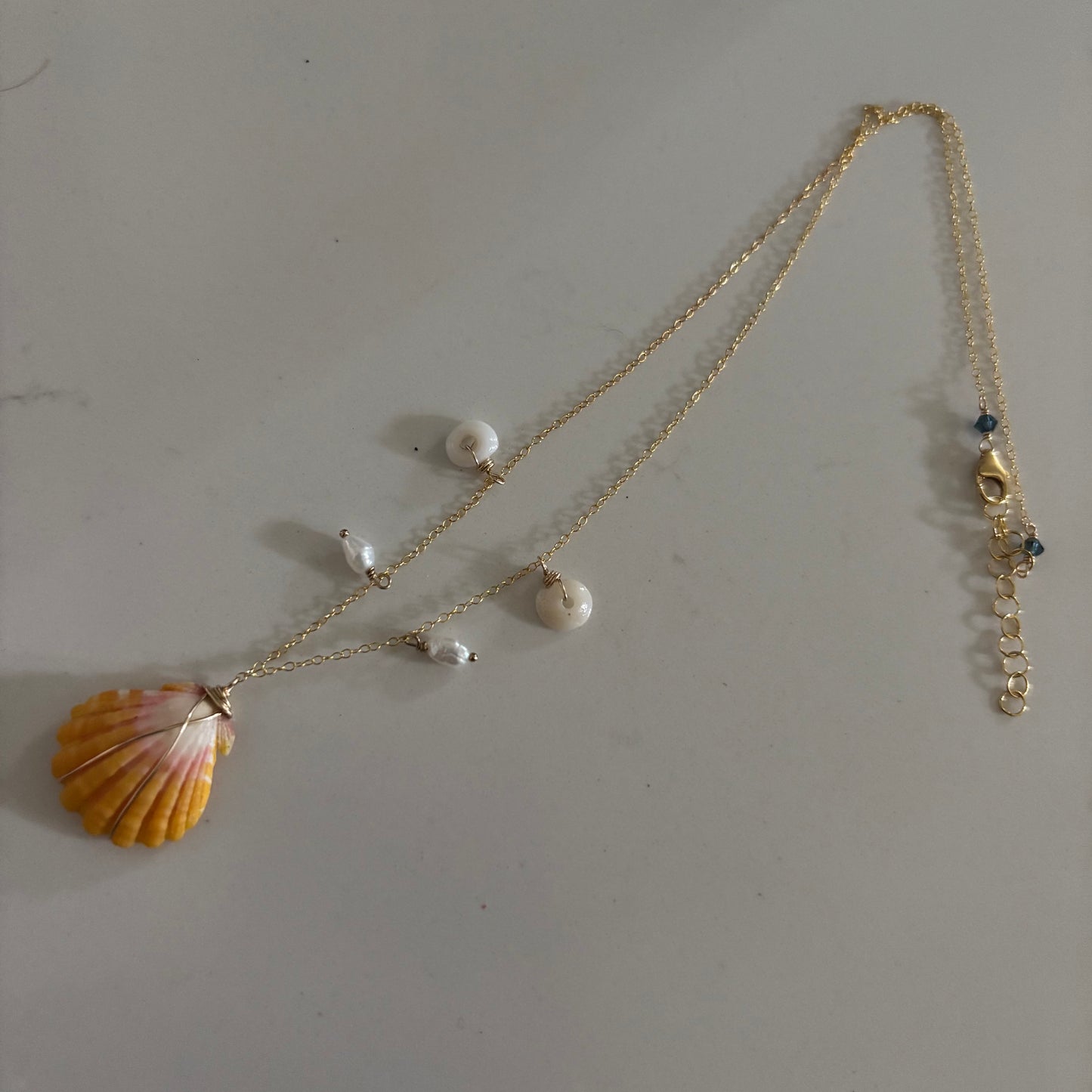Sunrise Shell Charm Necklace