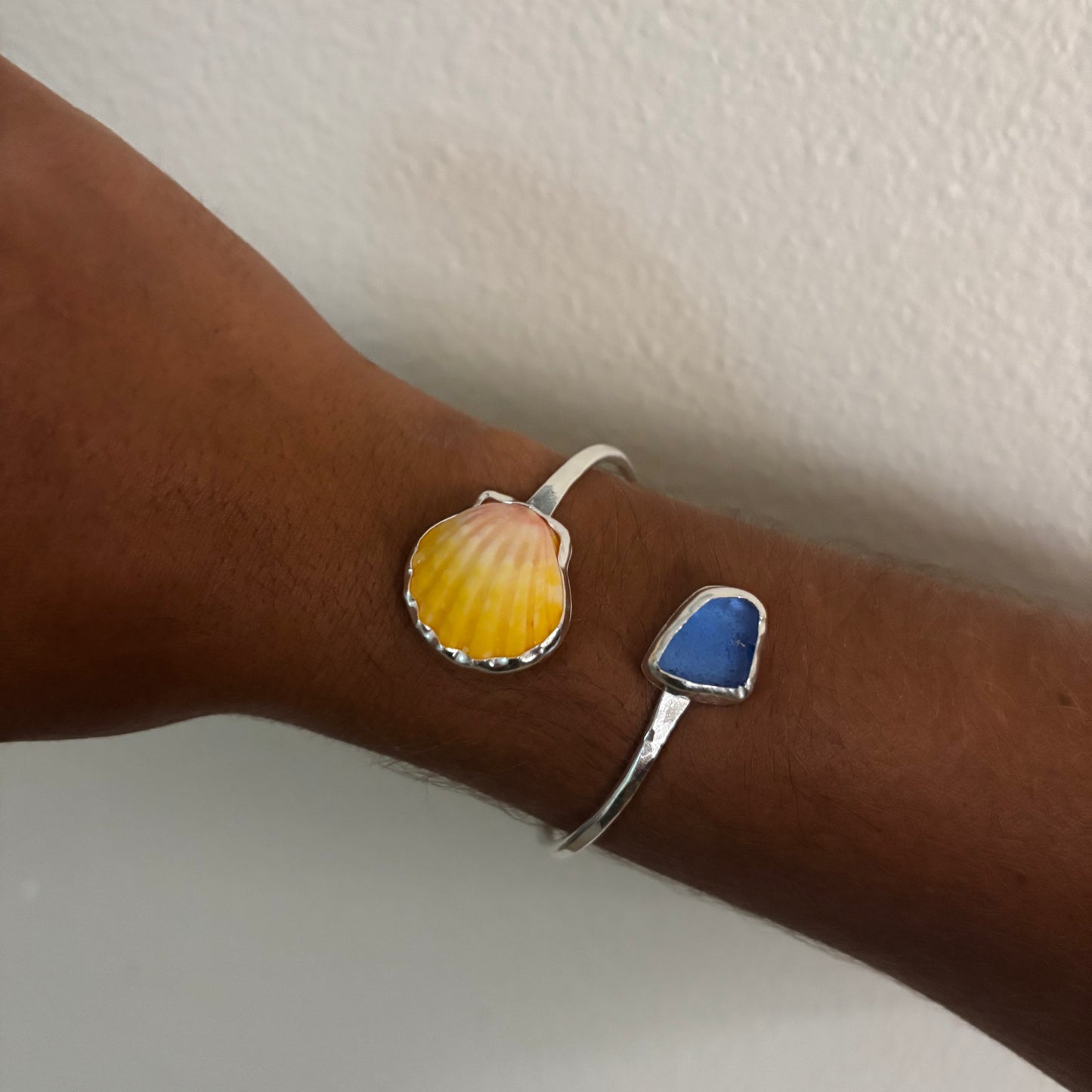 Sunrise Shell Cuff - Silver