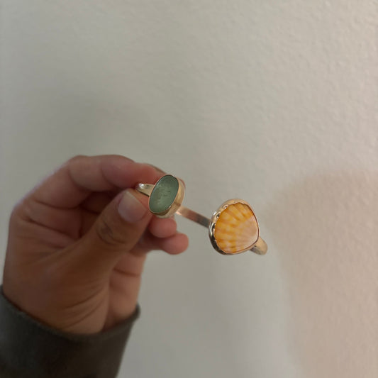Symmetrical Sunrise Shell Cuff - Gold Fill (XS)