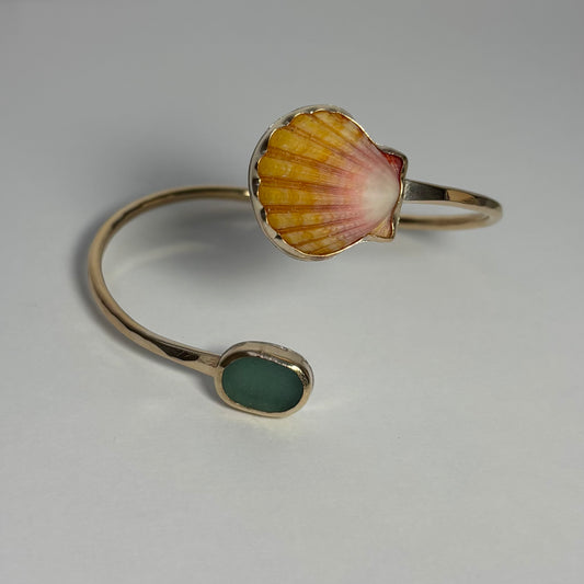 Sunrise Shell Cuff - Gold Fill