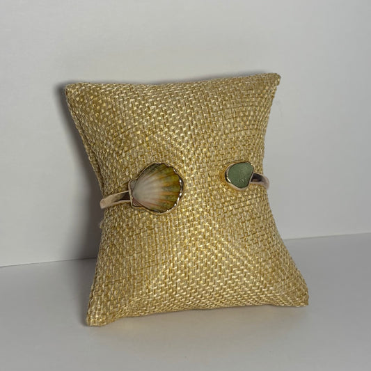 Symmetrical Sunrise Shell Cuff - Gold Fill