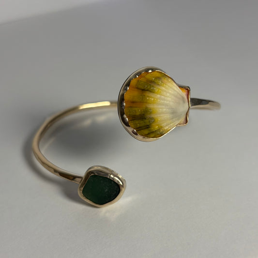 Sunrise Shell Cuff - Gold Fill