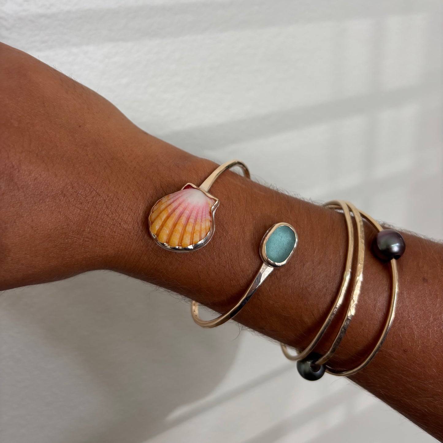 Sunrise Shell Cuff - Gold Fill
